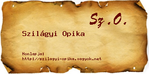 Szilágyi Opika névjegykártya